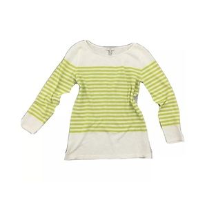 Joie : chartreuse striped t-shirt top 3/4 Knit